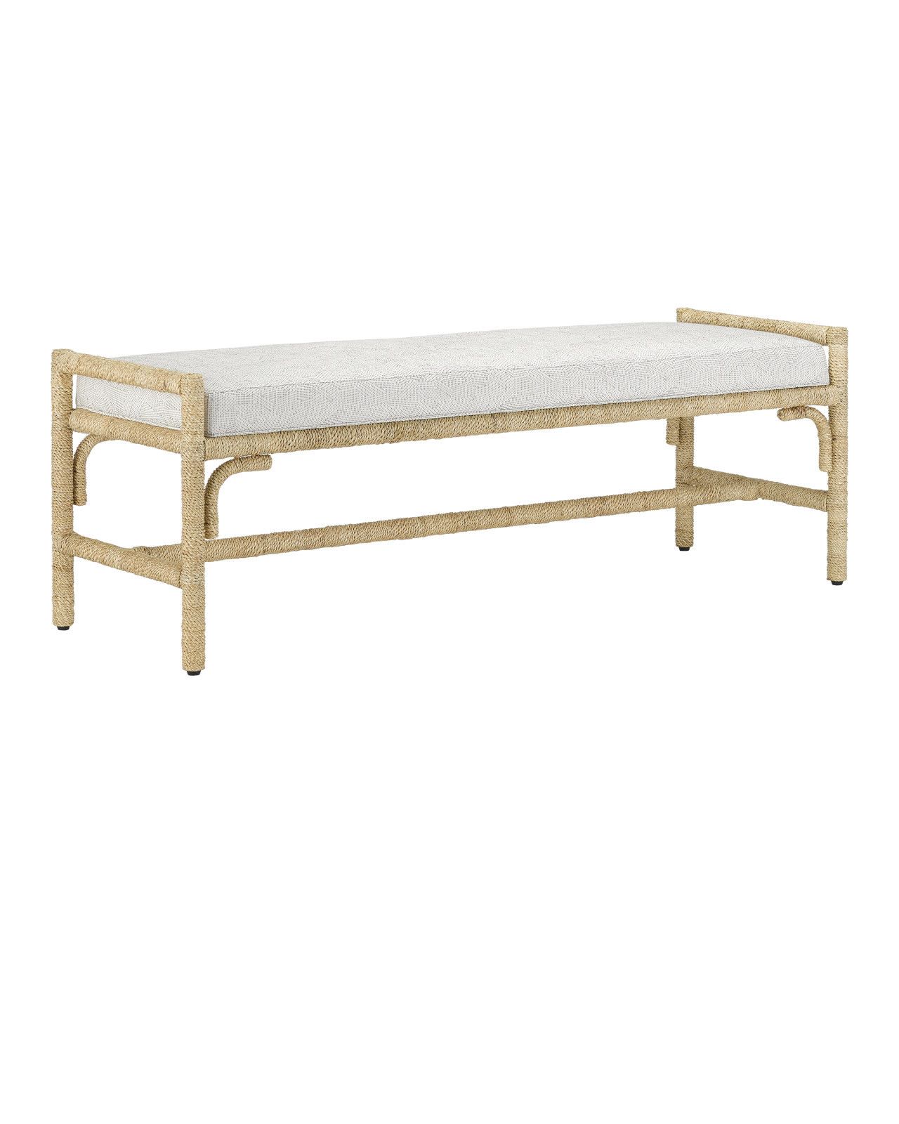 Olisa Natural Bench, Rowann Pearl by Currey and Company