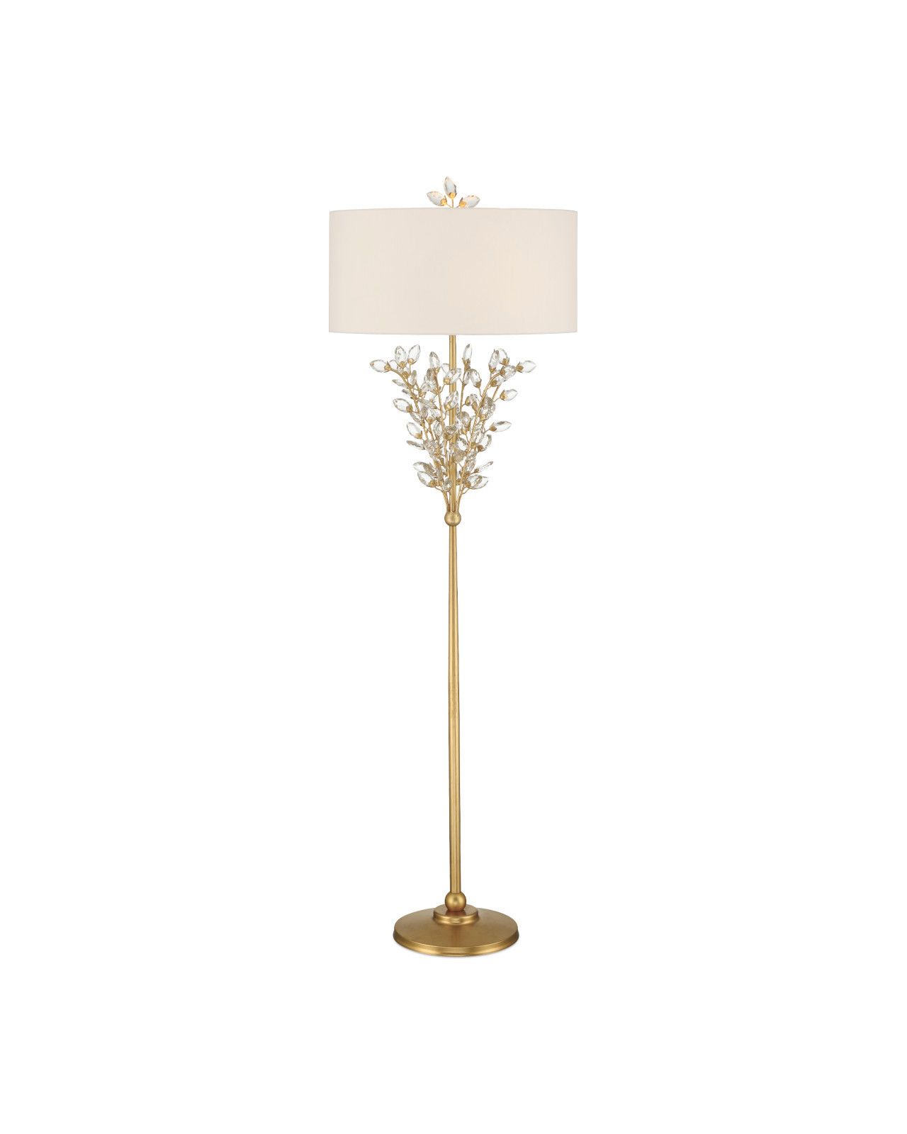 Forget-Me-Not Gold Floor Lamp by Currey and Company