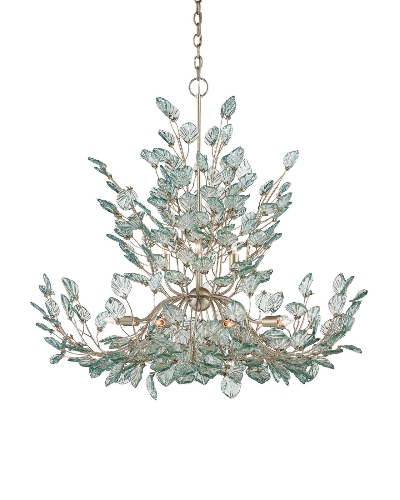 Baobab Large Silver Chandelier by Currey and Company