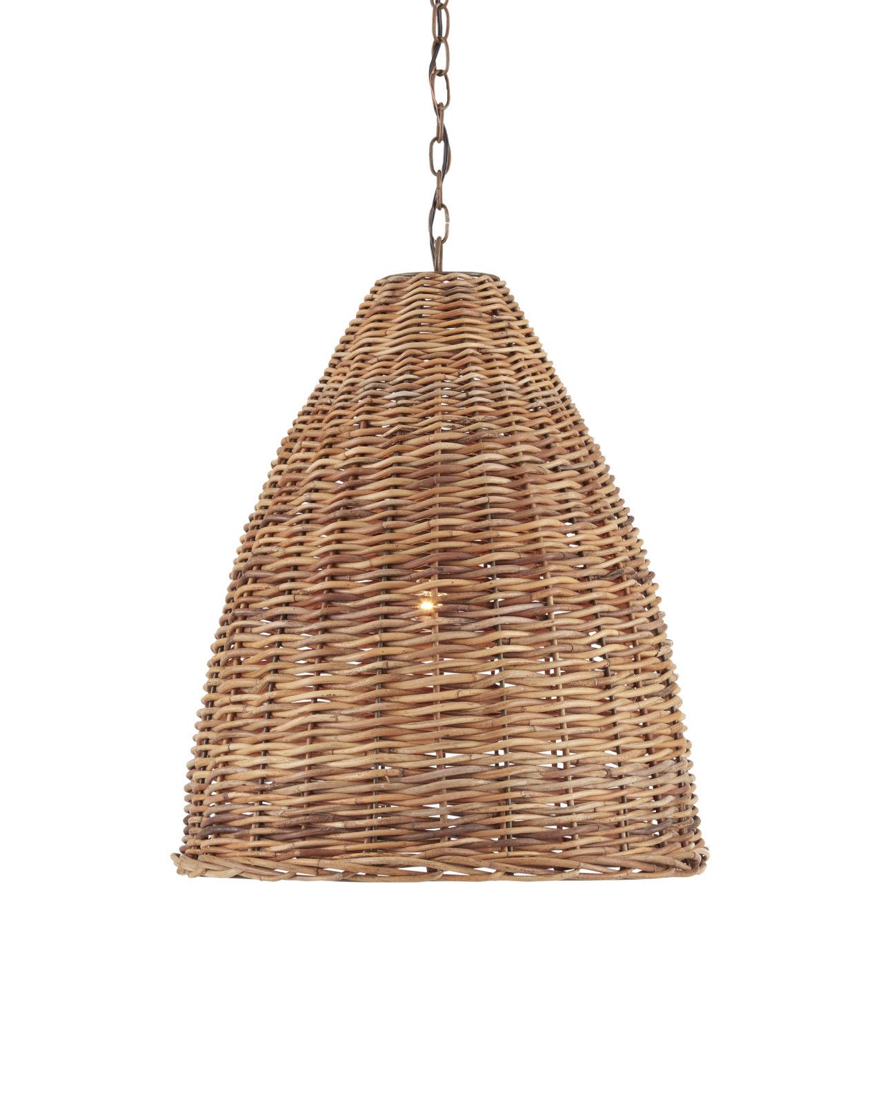 Basket Natural Pendant by Currey and Company