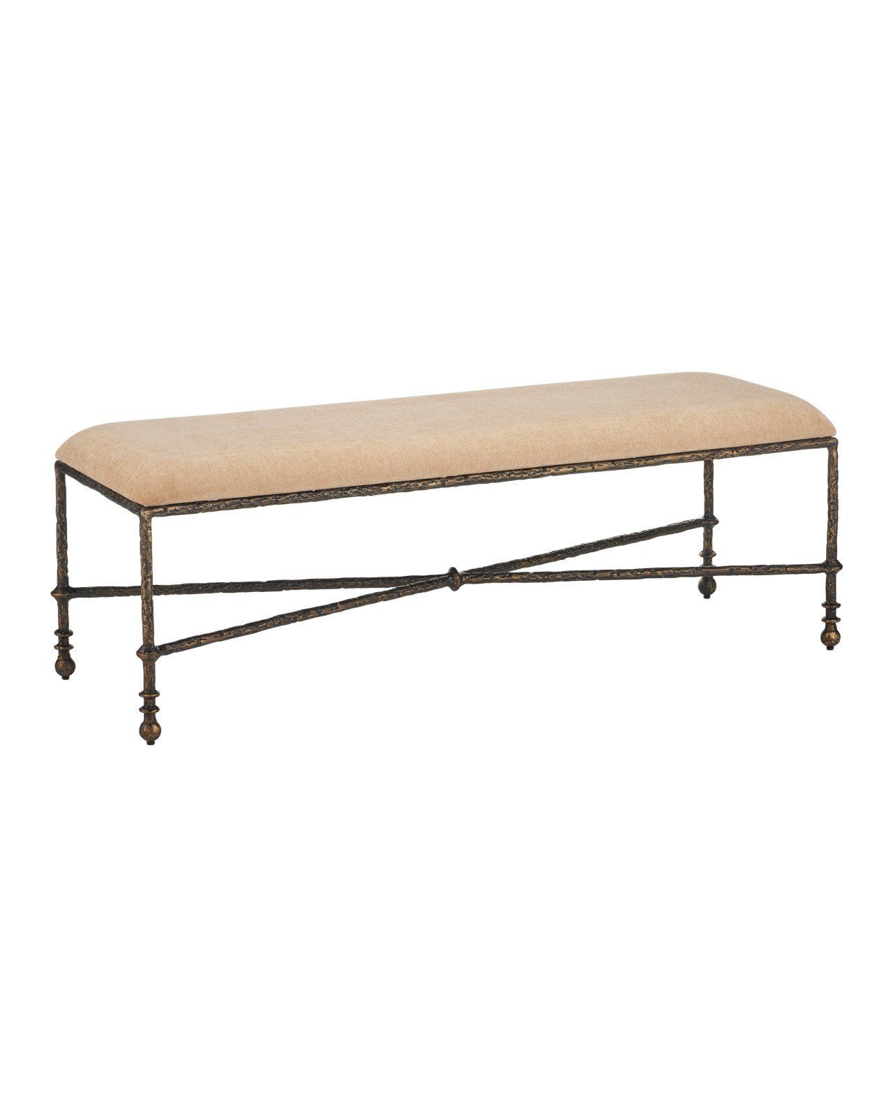 Fuso Bench, Fizz Champagne by Currey and Company