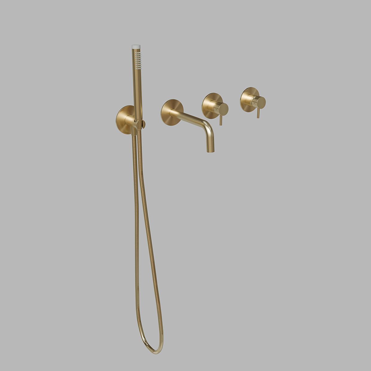 Two-way bathtub set w/o thermostat - PVD brass by d line