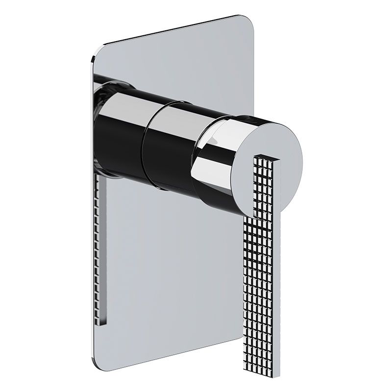 Built-in single-lever mixer for shower, on ultra-flat luxury plate, COMPLETE ITEM. by Daniel Rubinetterie