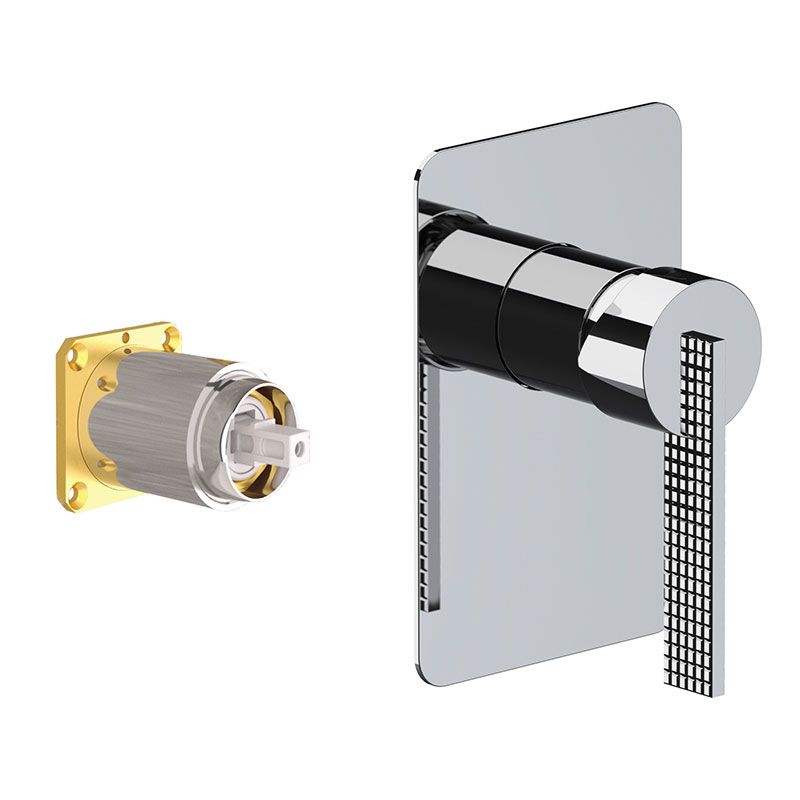 Built-in bath/shower single-lever mixer, Ambition series, without diverter, to be combined with the built-in box art. DANBOX. mm Ø 35 cartridge. by Daniel Rubinetterie