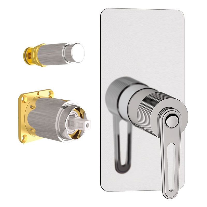 Built-in bath/shower single-lever mixer, Brooklyn series, without diverter, to be combined with the built-in box art. DANBOX. mm Ø 35 cartridge. by Daniel Rubinetterie