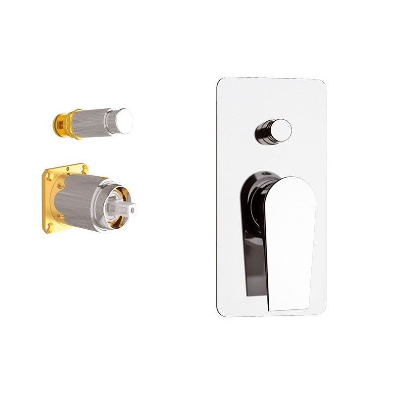 Built-in bath/shower single-lever mixer, Diva series, with diverter, to be combined with the built-in box art. DANBOX. mm Ø 35 cartridge. by Daniel Rubinetterie