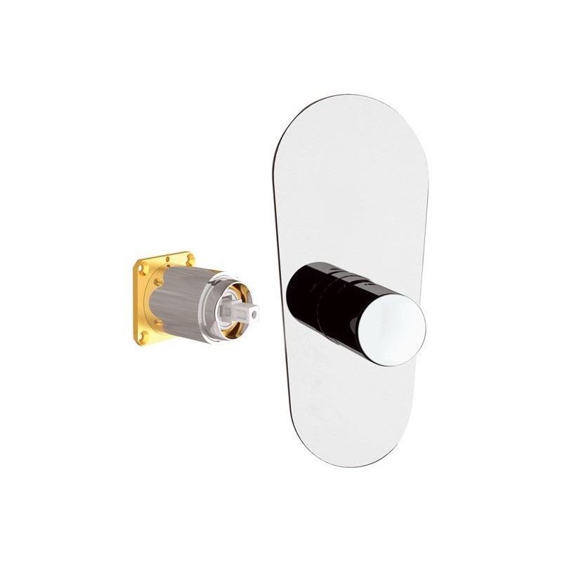 Built-in bath/shower single-lever mixer, Fusion series, without diverter, to be combined with the built-in box art. DANBOX. mm Ø 35 cartridge. by Daniel Rubinetterie