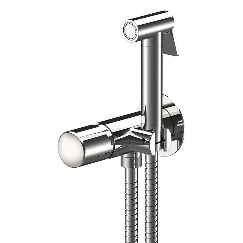 Built-in shut-off mixer with shower holder/water punch on flange, shutoff handshower, all in brass. Flexible hose cm 120.
EXPOSED COMPONENTS ONLY to be combined with the built-in box art. WBOX645 (built-in components only). by Daniel Rubinetterie