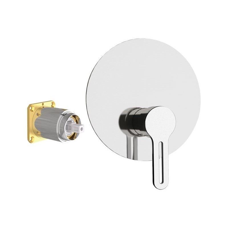 Built-in bath/shower single-lever mixer, Smart series, without diverter, to be combined with the built-in box art. DANBOX. mm Ø 35 cartridge. by Daniel Rubinetterie
