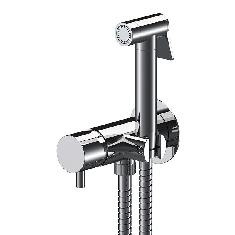 Built-in shut-off mixer with shower holder/water punch on flange, shutoff handshower, all in brass. Flexible hose cm 120.
EXPOSED COMPONENTS ONLY to be combined with the built-in box art. WBOX645 (built-in components only). by Daniel Rubinetterie