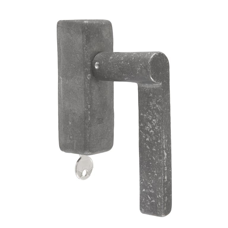 PIECE BEQUILLE DE FENETRE PH1928/ DKS METAL BRUT (RM) securité  rechts/right by Dauby