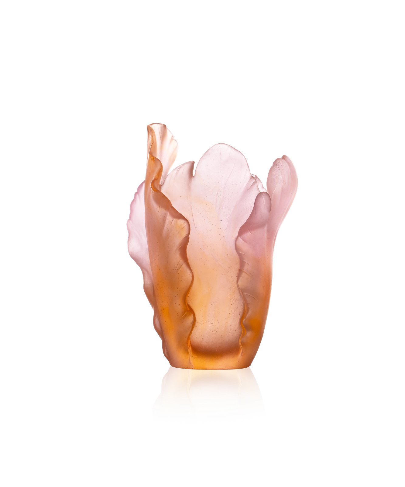 Tulipe Vase petit modèle ambre rose 125ex by Daum