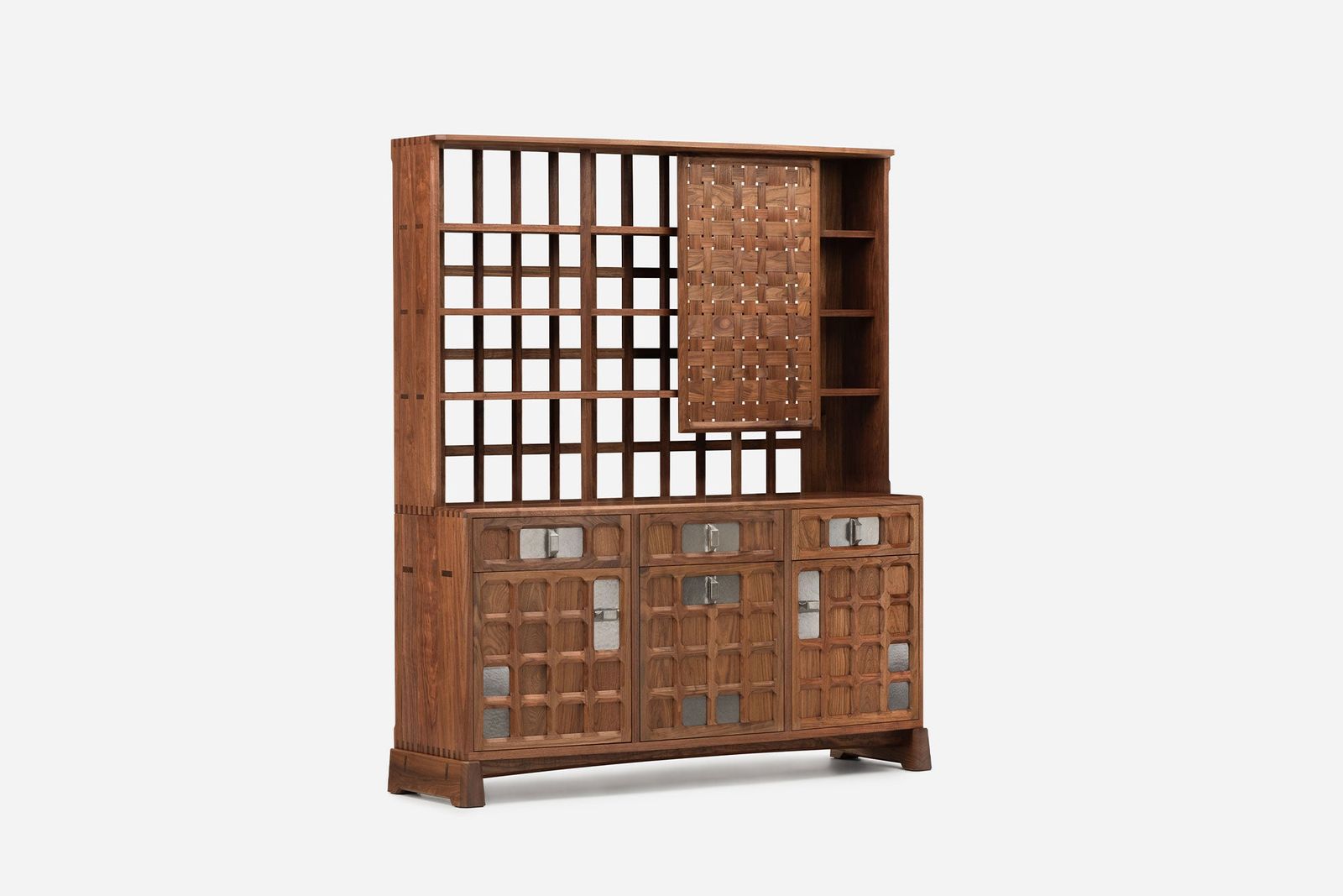 ARTS AND CRAFTS 3-UNIT CABINET - WOVEN TIMBER by De La Espada
