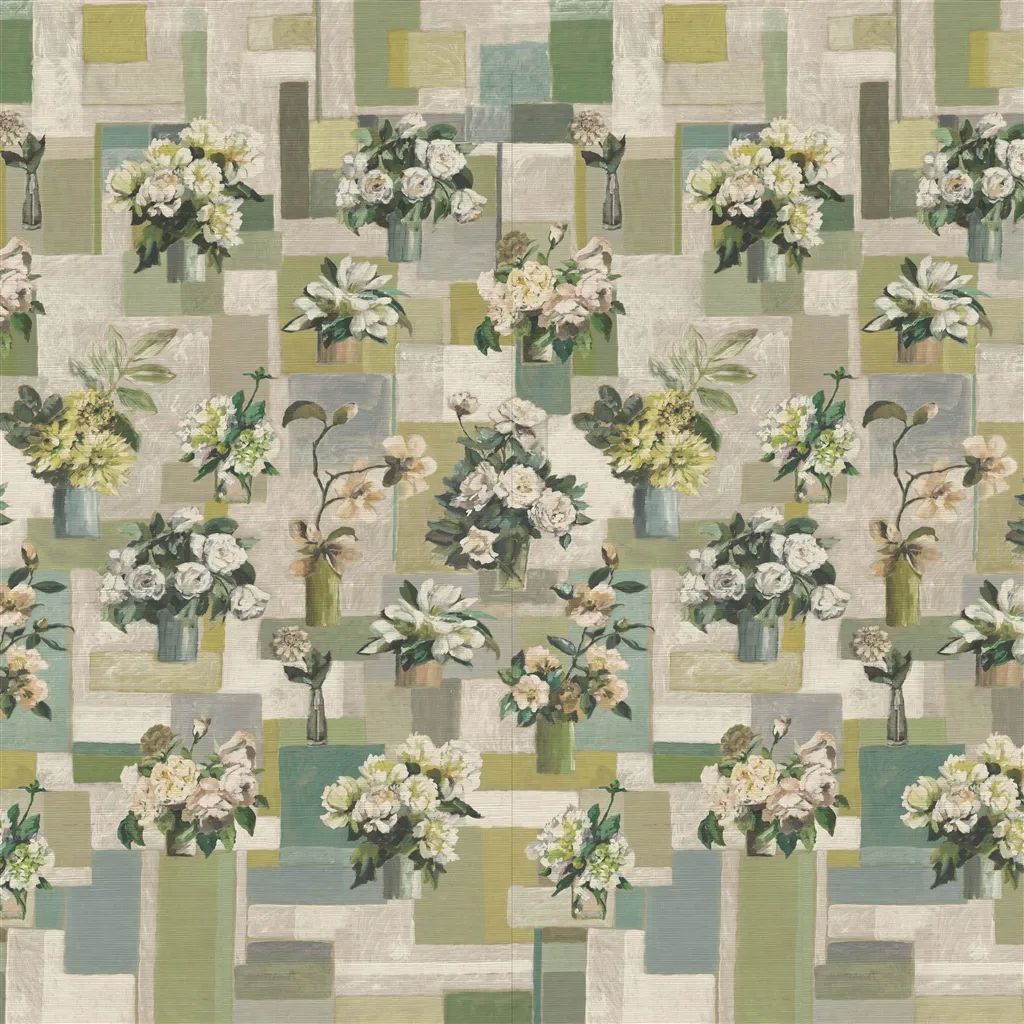Celadon Vase Grasscloth Celadon by Designers Guild