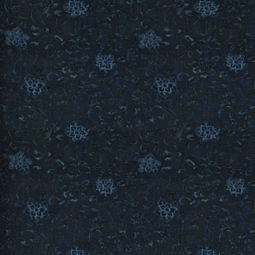 Arista Floral - Overdyed Indigo Fabric by Designers Guild