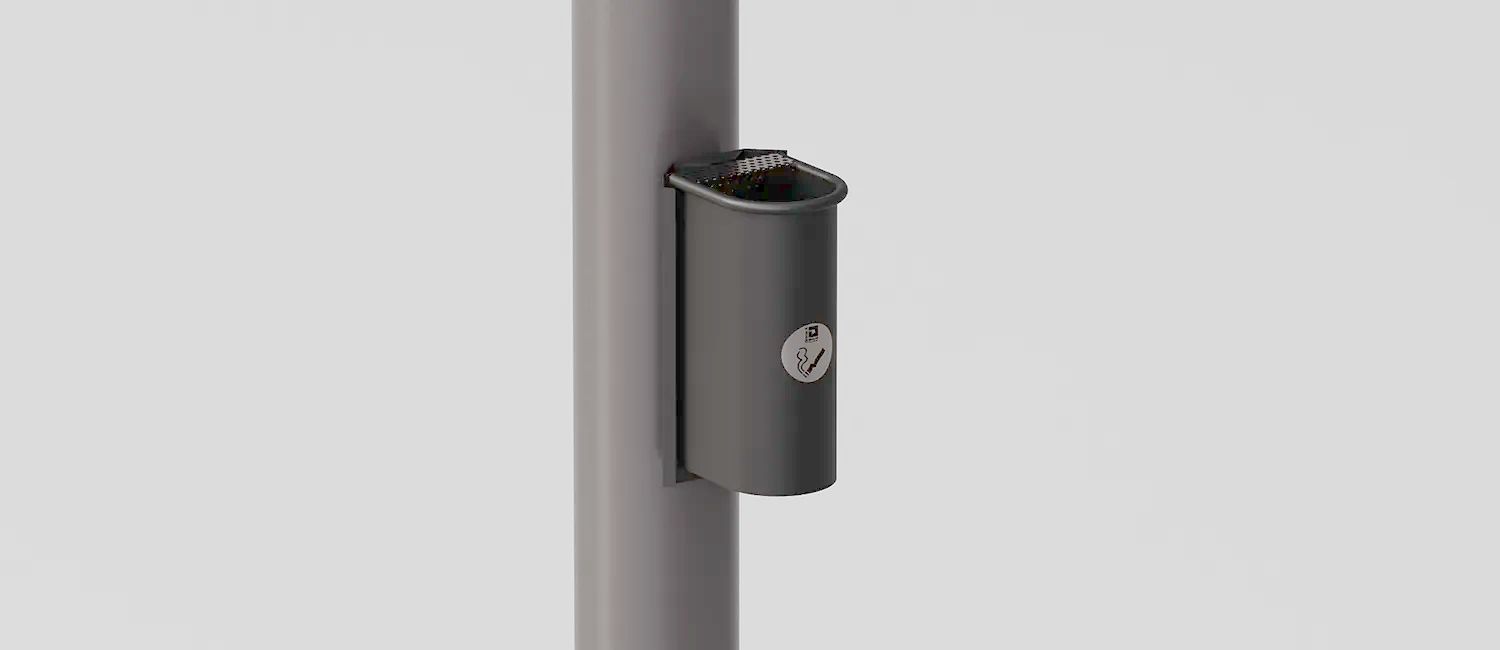 Ashtray "Cicco" for Mounting on Existing Poles by DIMCAR