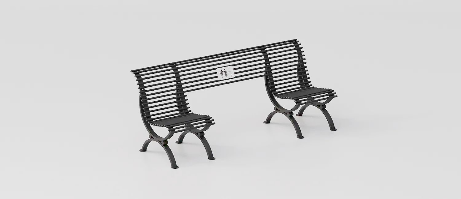 Bench "Clematis Inclusion" for Accessible Urban Furniture by DIMCAR