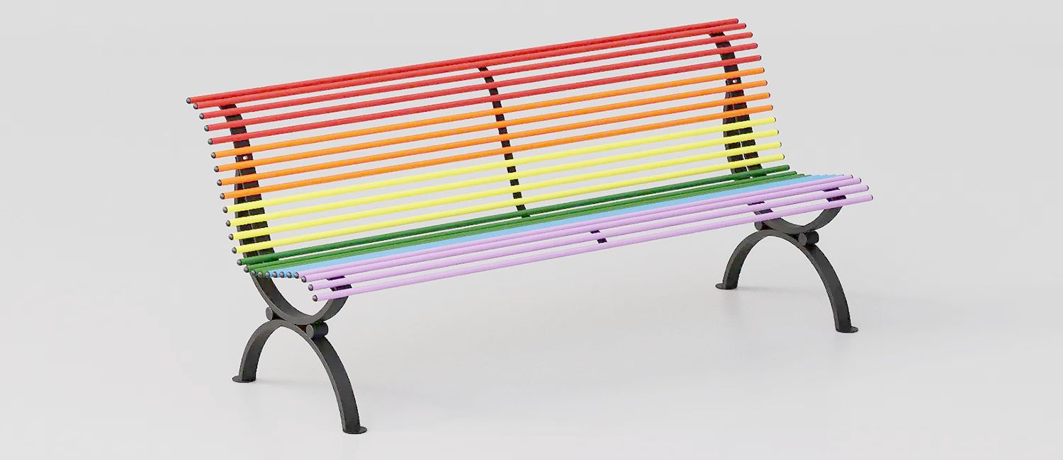 Eco-Friendly "Clematis Rainbow" Bench (CAM Compliant) by DIMCAR