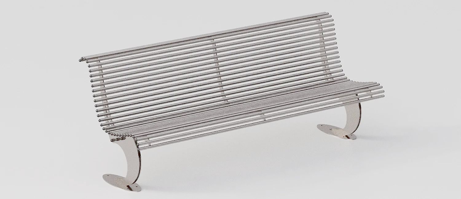 Luxury Bench "Luxe" in AISI 304 Stainless Steel by DIMCAR