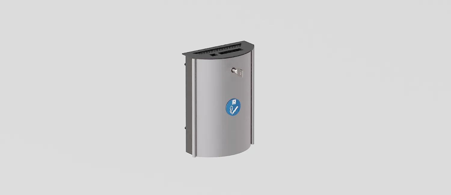 Wall-Mounted Ashtray "Fumy" in Galvanized Steel by DIMCAR