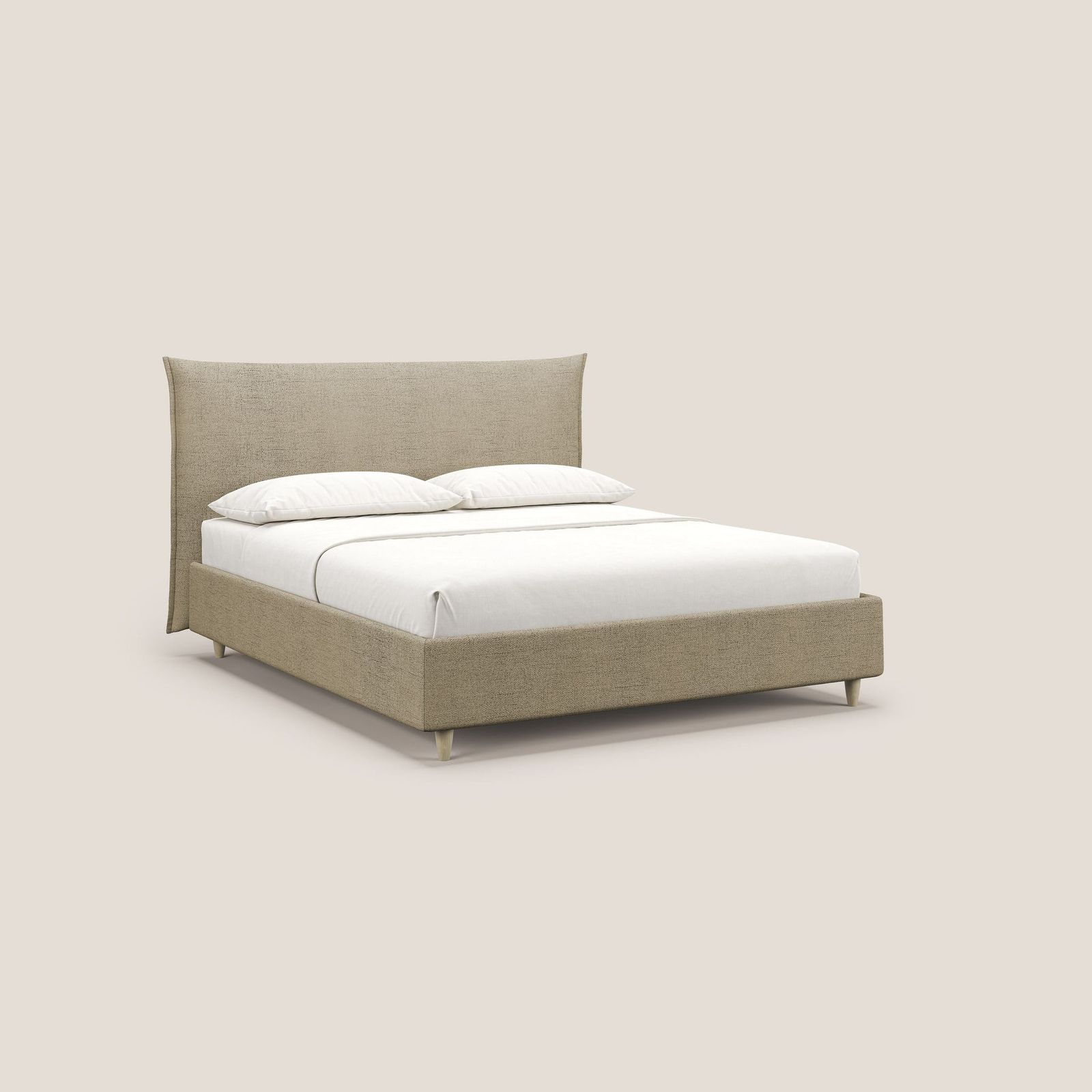 Audrey letto imbottito contenitore e sfoderabile in tessuto fiammato impermeabile T03 rosso by Divani Store