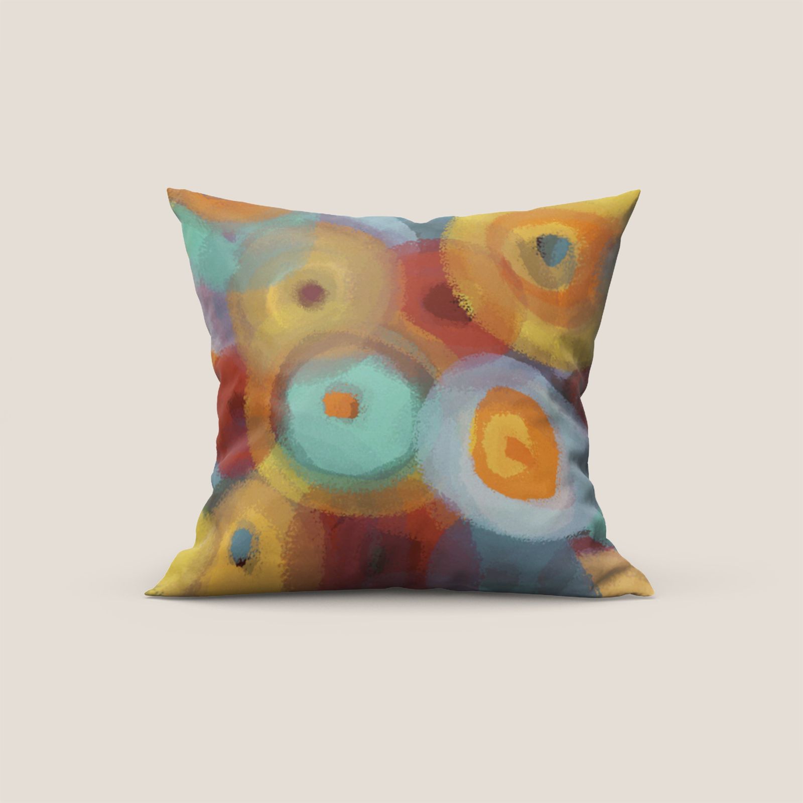 Brush-circle collezione cushions a fantasie multicolor in velvet water-repellent by Divani Store