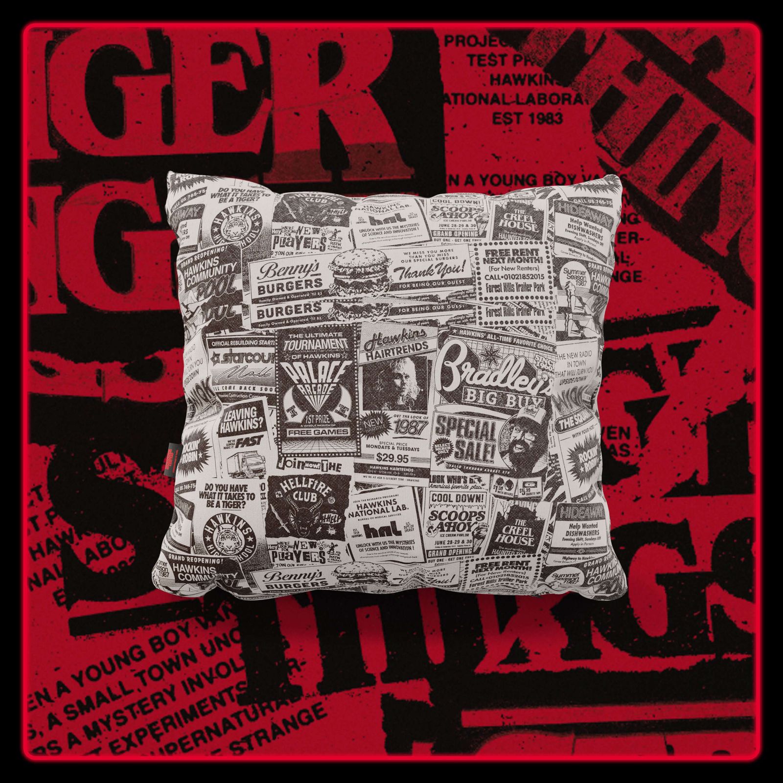 Cushion Hawkins Post Stranger Things – Limited Edition 45x45 cm by Divani Store