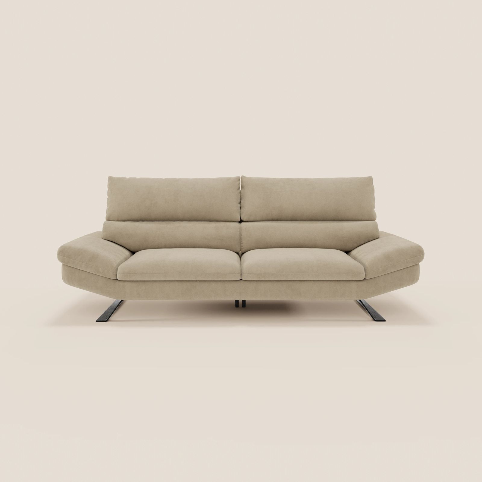 Eclipse Divano dal design moderno 2 e 3 posti con schienali traslanti - piedini alti in elegante microfibra smacchiabile T11 by Divani Store