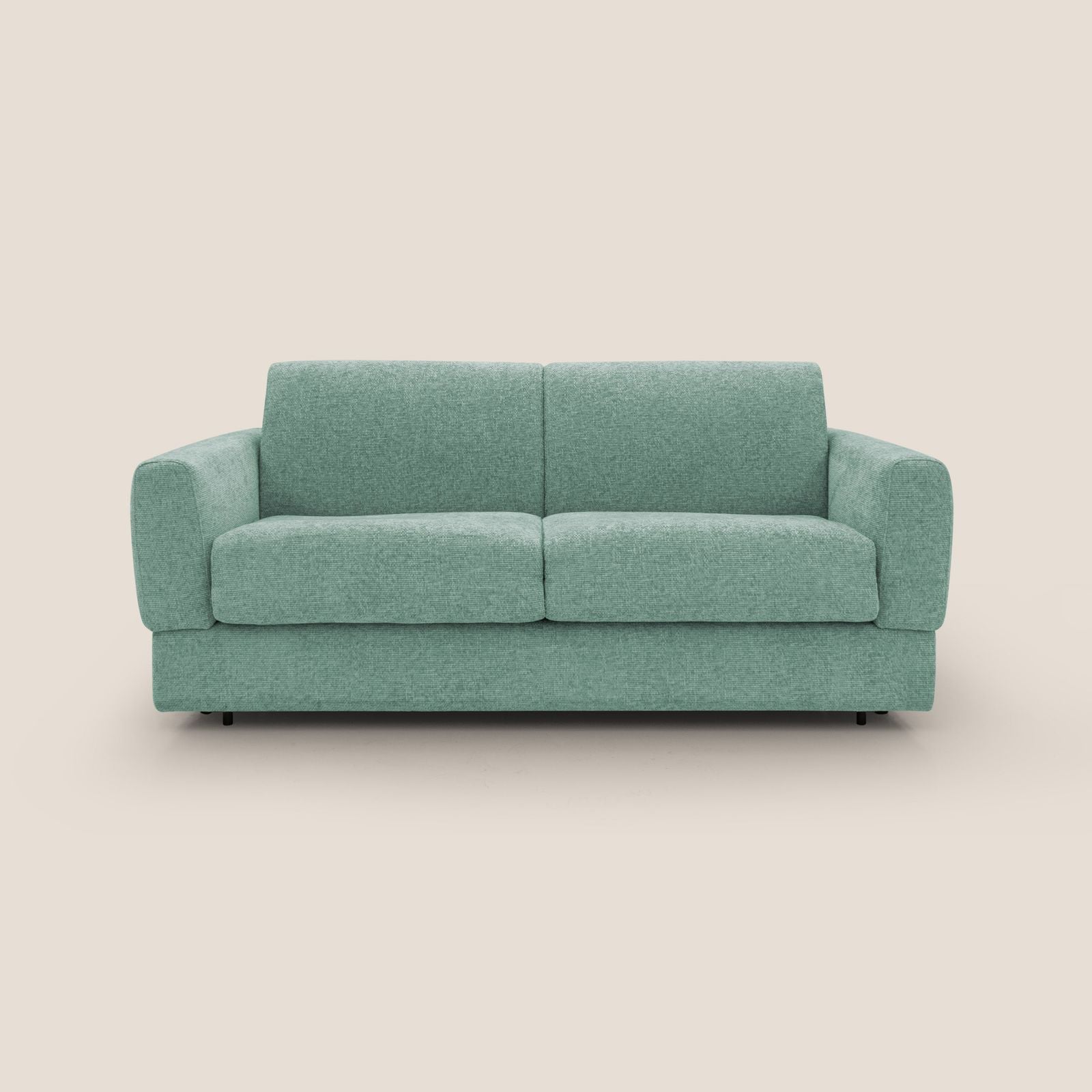 Happy sofa bed double with mattress h18 cm in fabric water-repellent by Divani Store