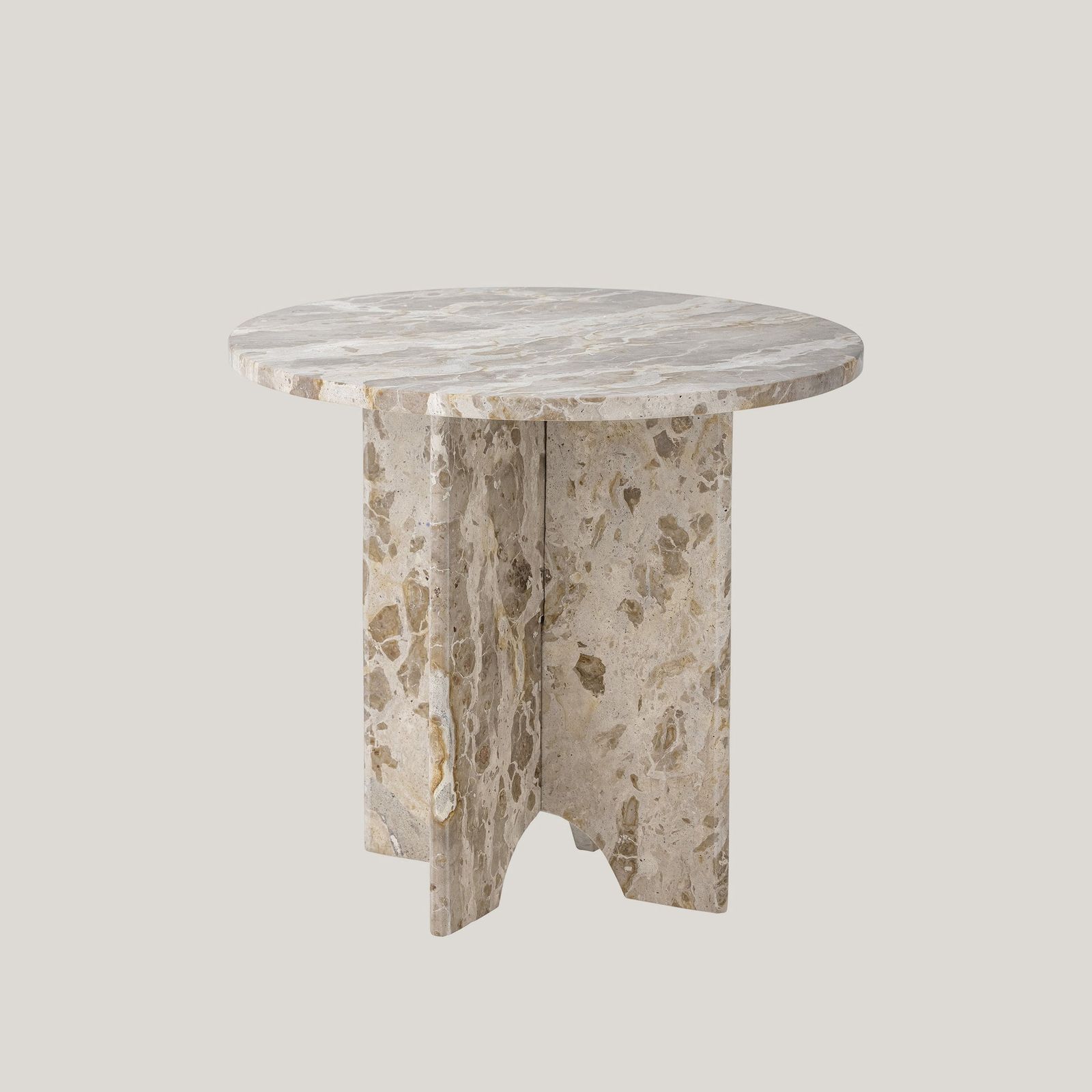 Jasmia tavolino in marmo marrone rotondo by Divani Store