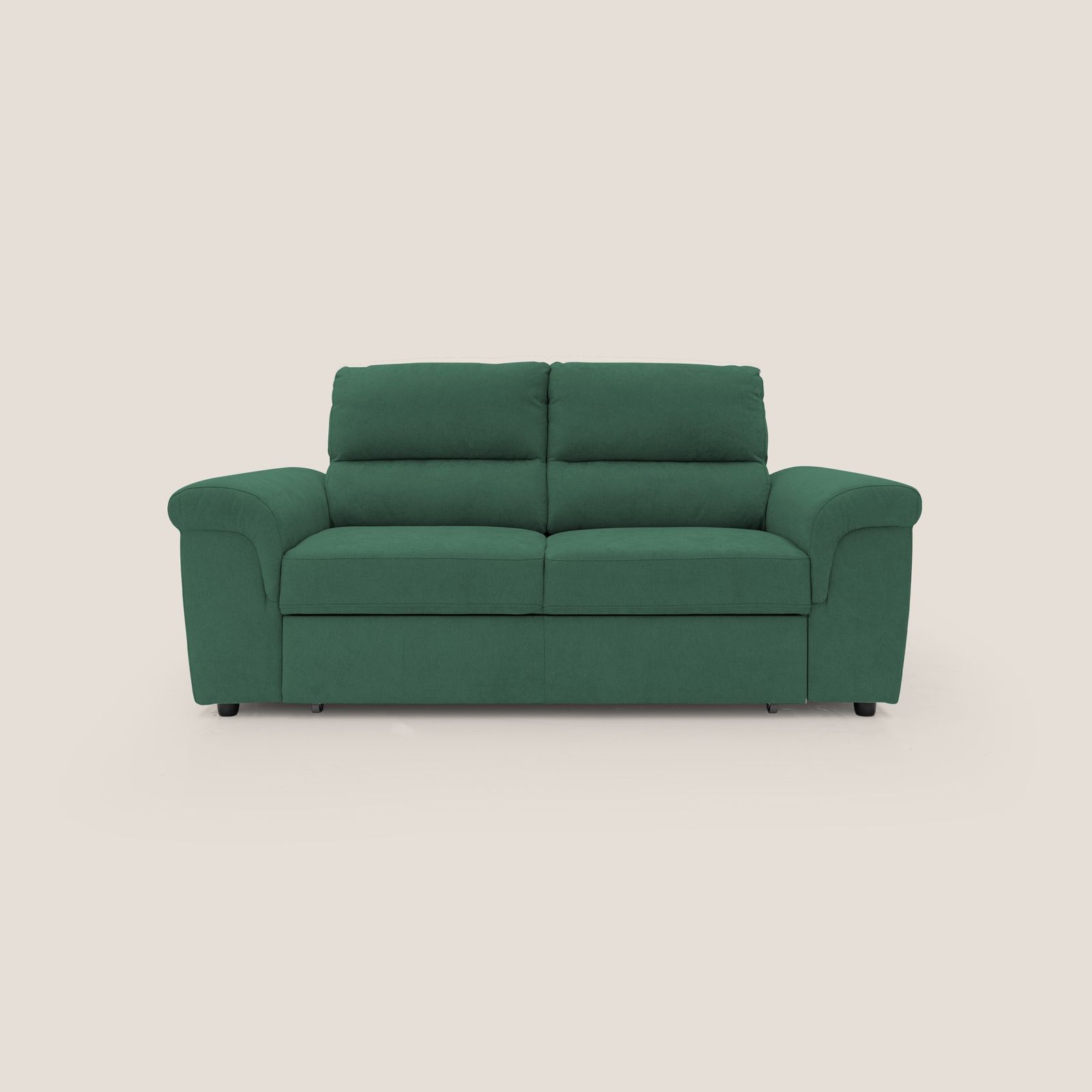 Minerva sofa with pouf pull-out footstool in fabric soft water-repellent by Divani Store