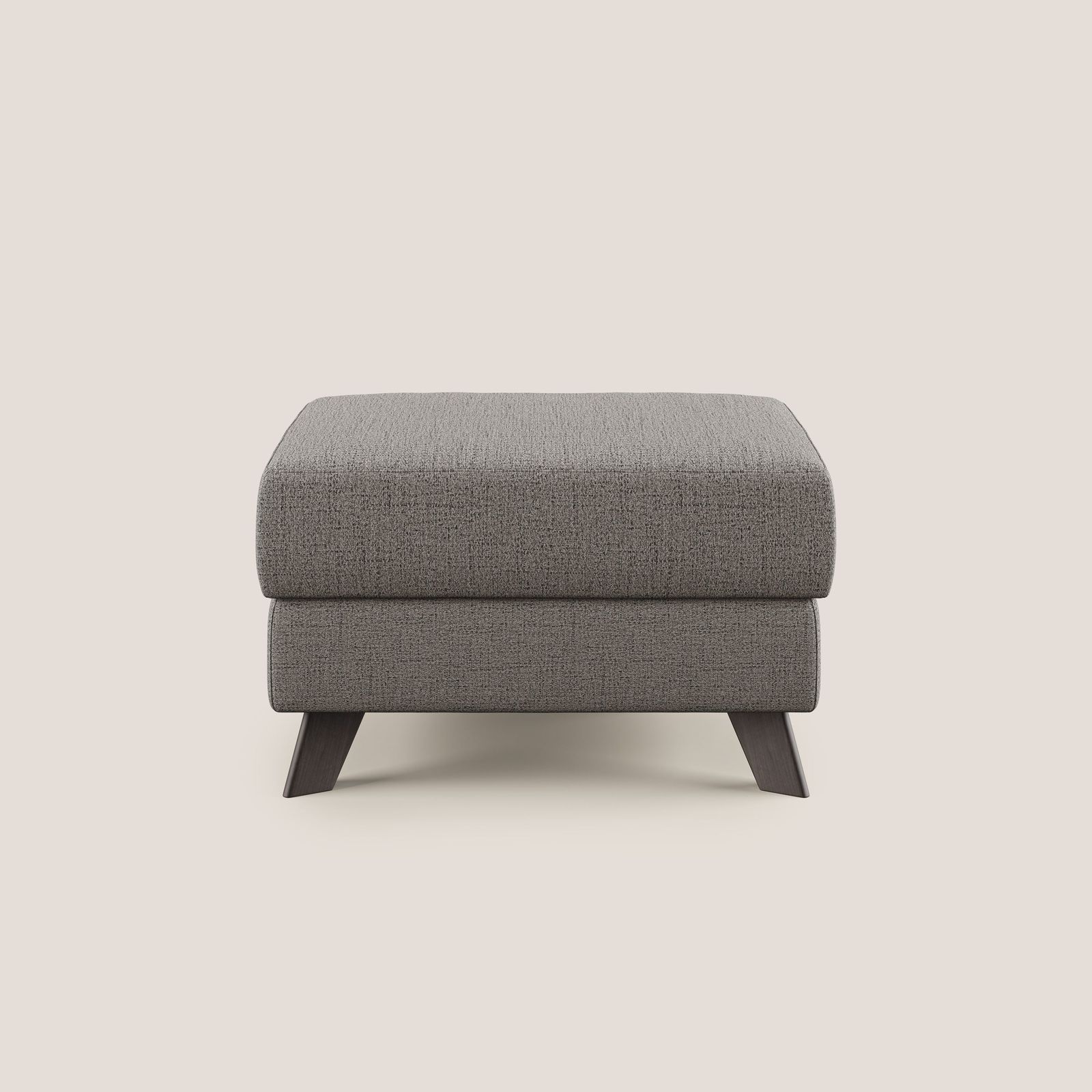 Moon Pouf storage and feet high in fabric soft water-repellent slub by Divani Store