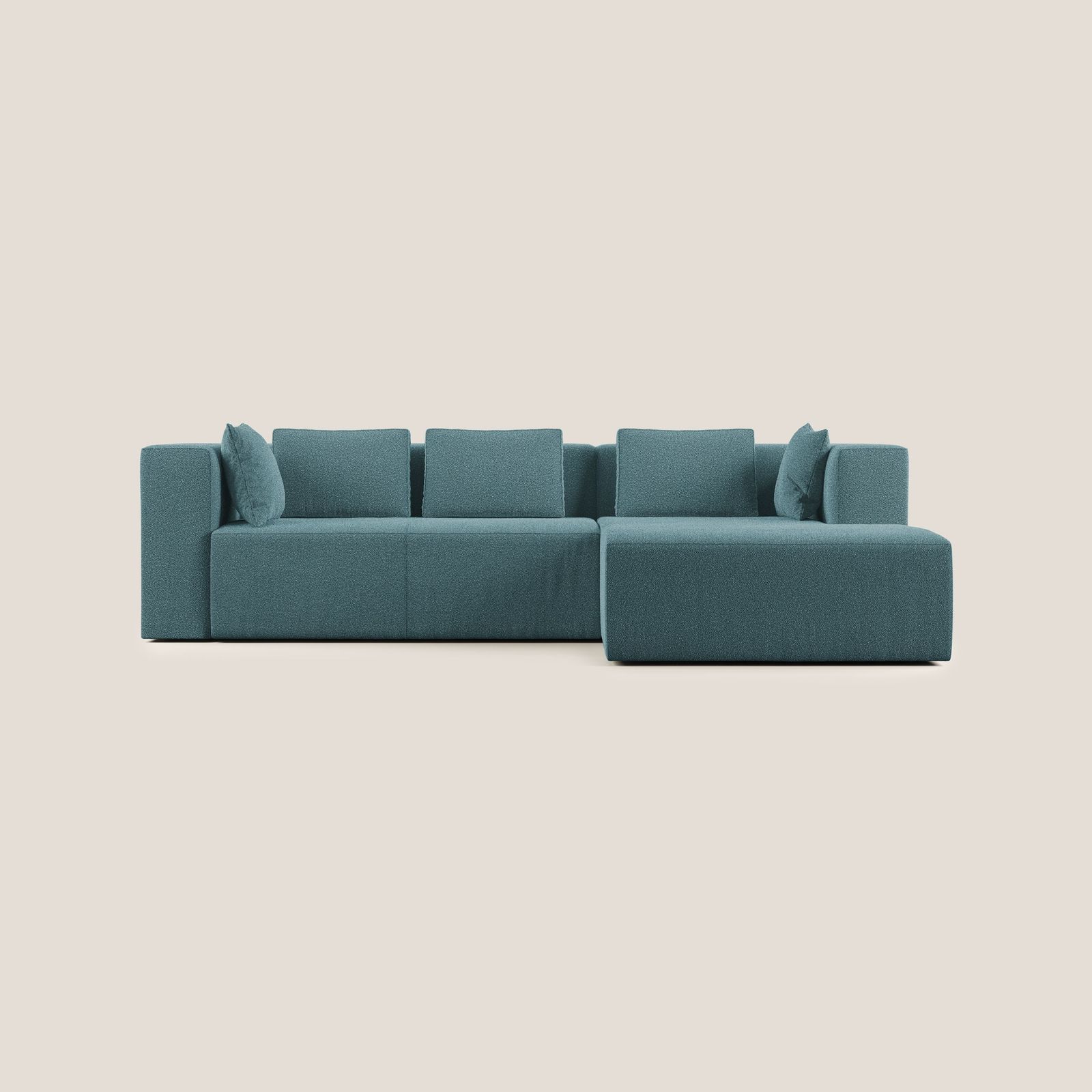 Nettuno sofa corner modular in soft fabric bouclè by Divani Store
