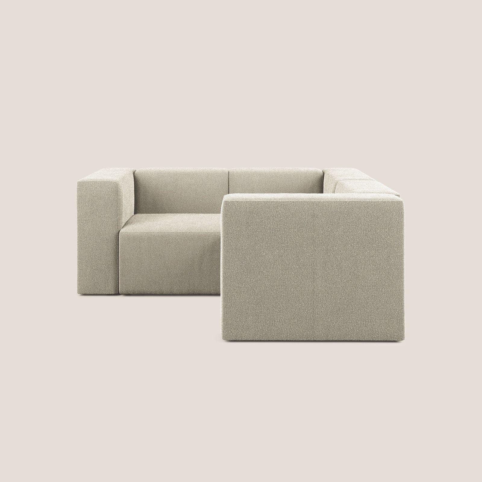 Nettuno sofa corner reversibile and modular modular in soft fabric bouclè by Divani Store