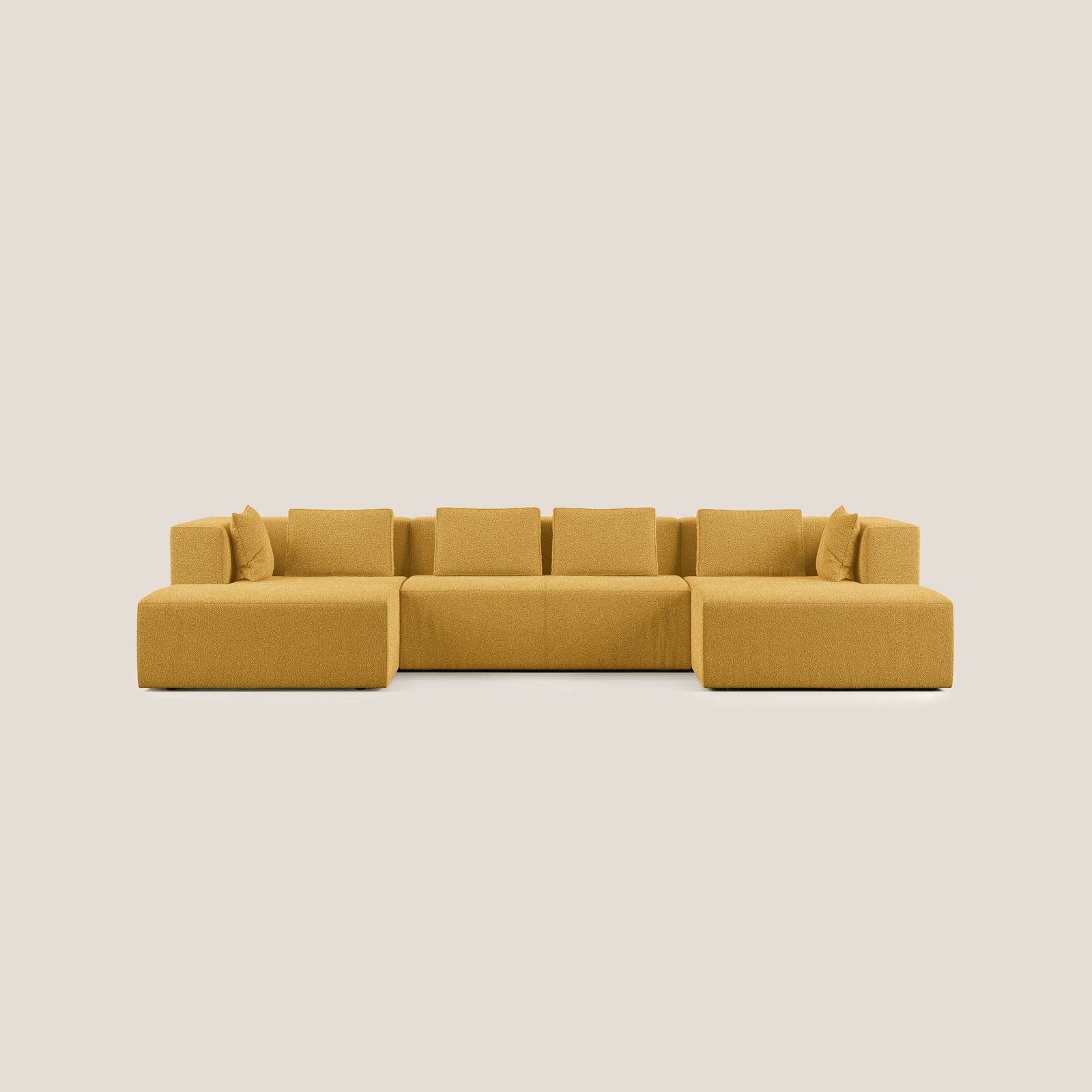 Nettuno sofa panoramico in soft fabric bouclè by Divani Store