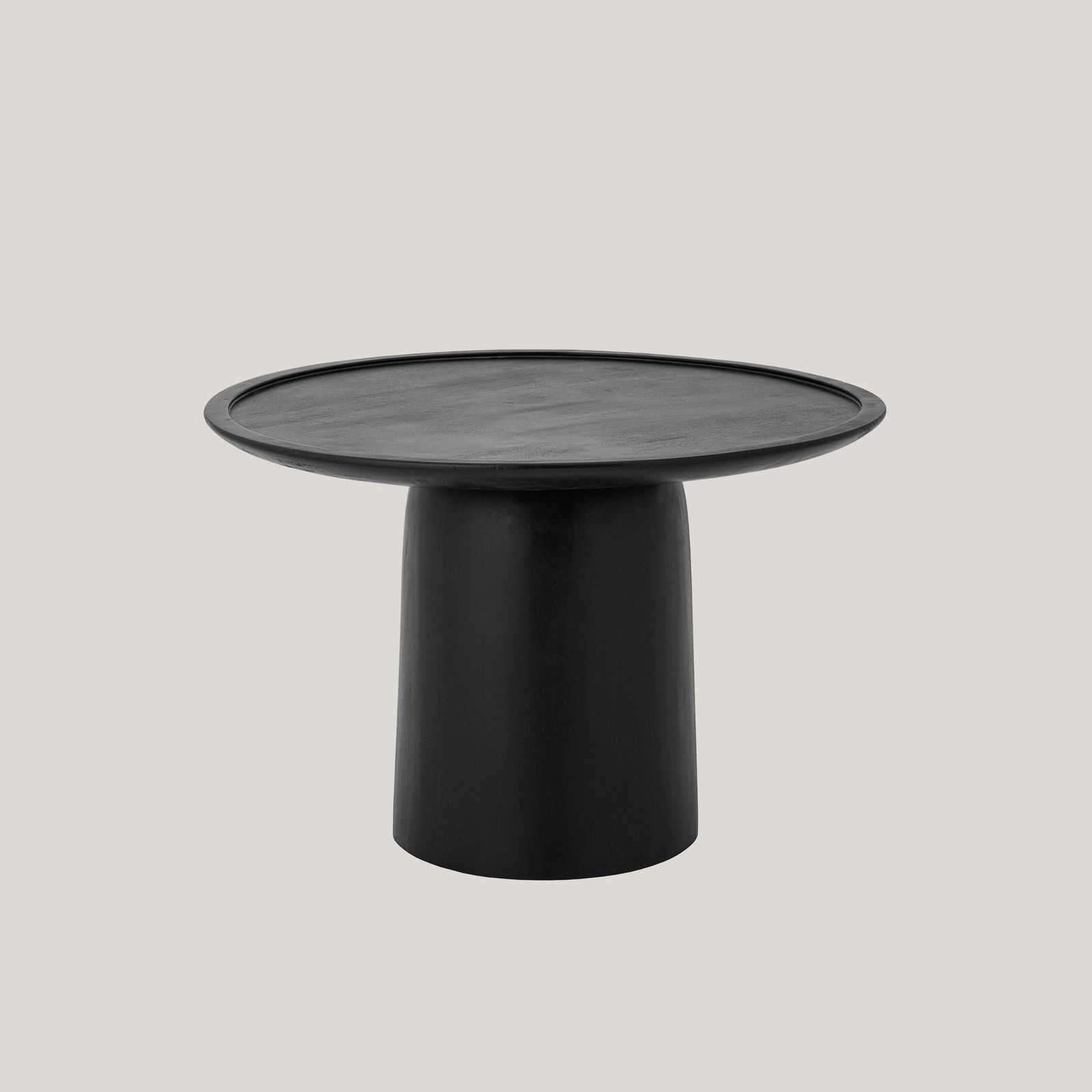 Siviglia tavolino tondo in legno di mango tinto nero by Divani Store