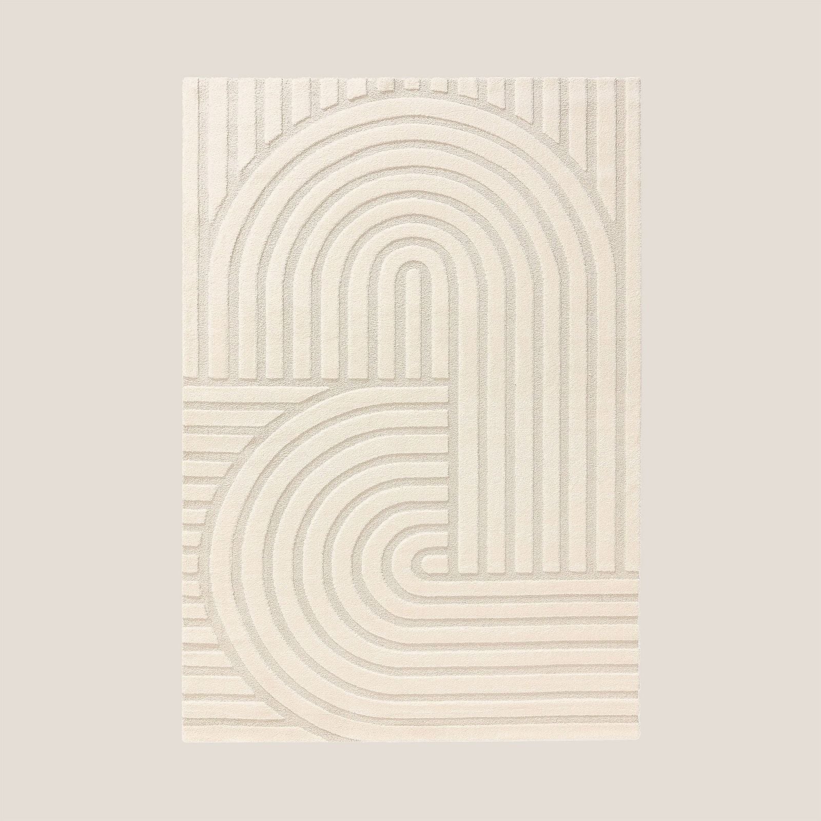 Zefira rug with motivo a rilievo crema water-repellent by Divani Store