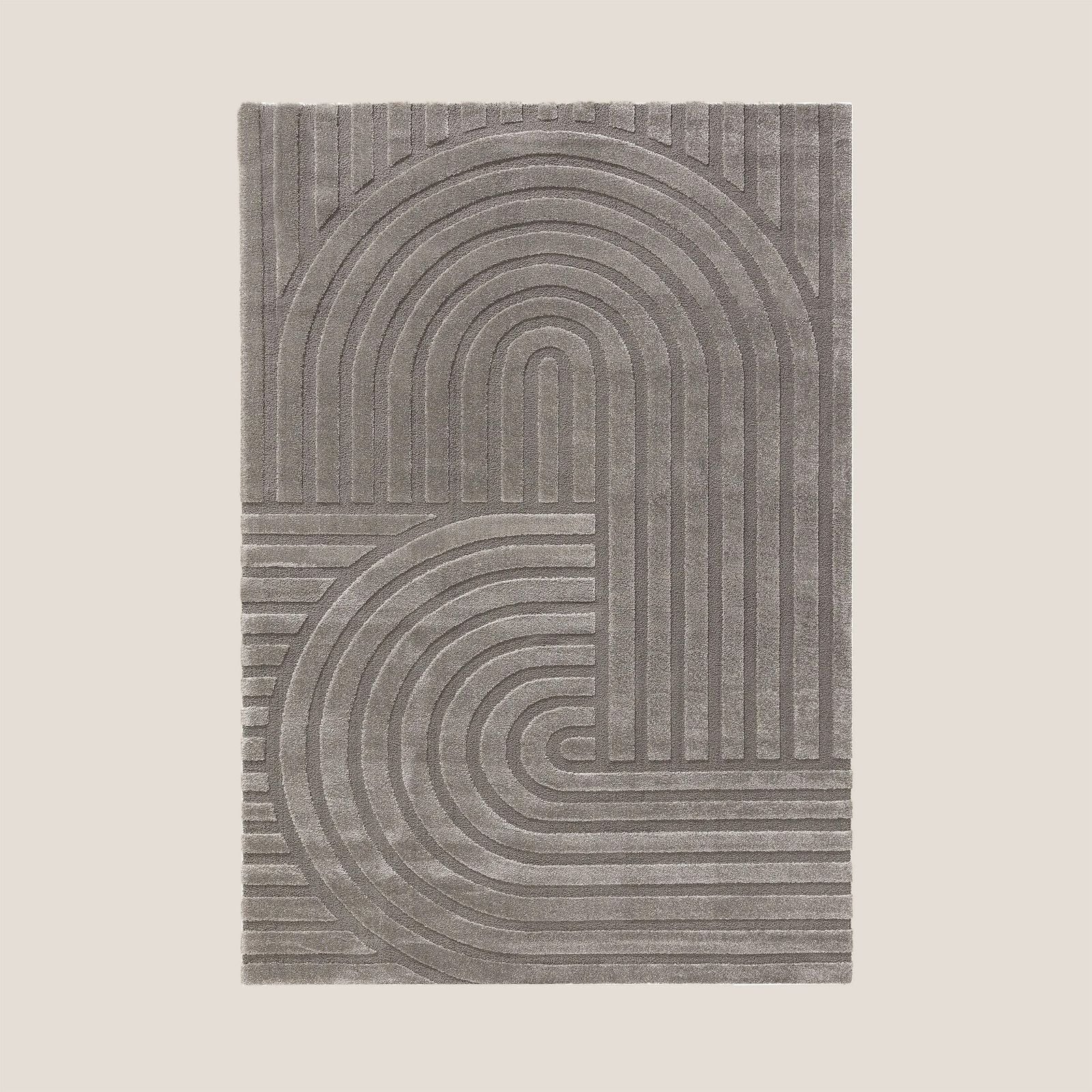 Zefira rug with motivo a rilievo grigio water-repellent by Divani Store