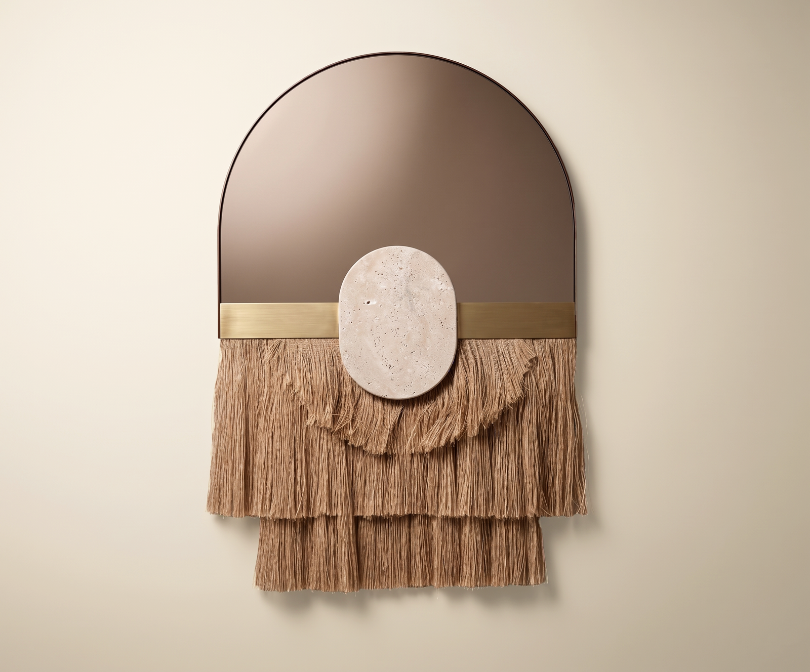 souk ecru linen mirror by DOOQ