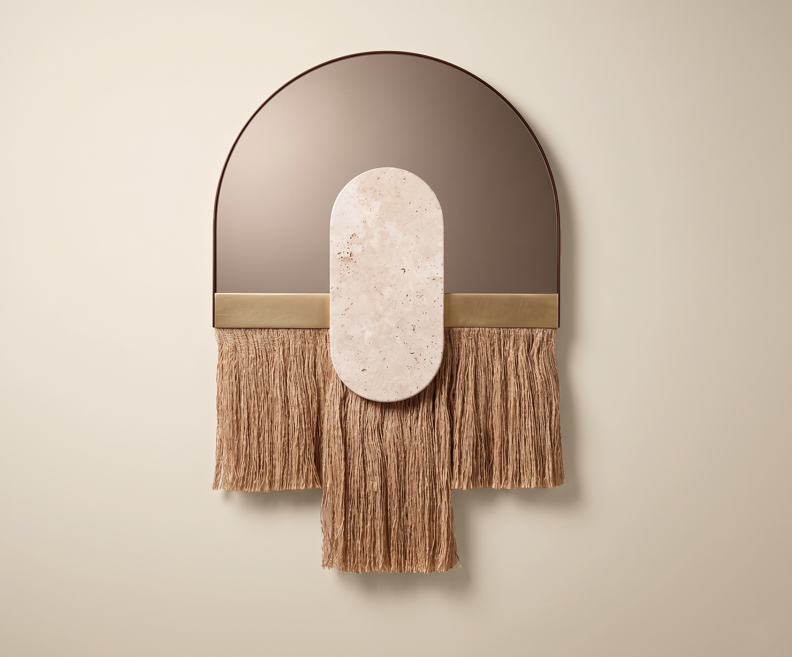 souk ecru shell mirror by DOOQ