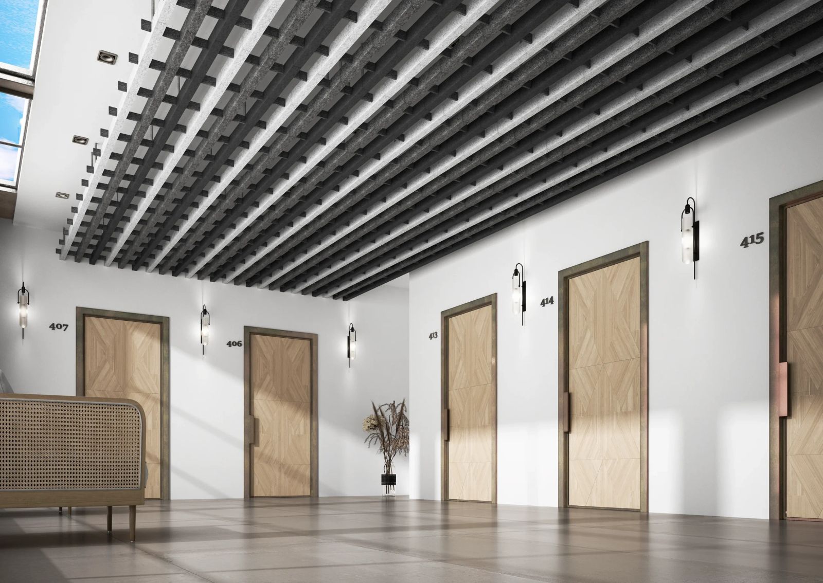 ALINE - Acoustic ceiling panel by ECOcero