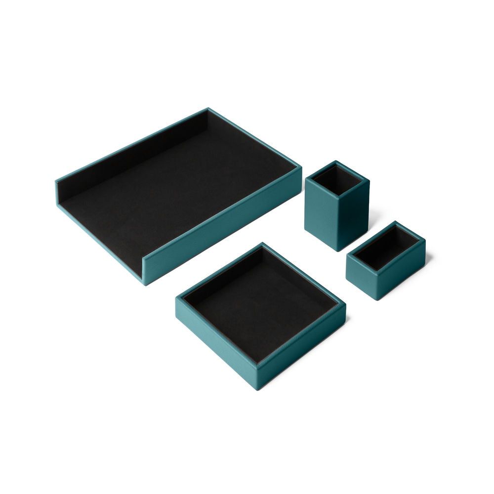 Real Leather Desk Set Atena by Eglooh - Including 4 Accessories by EGLOOH