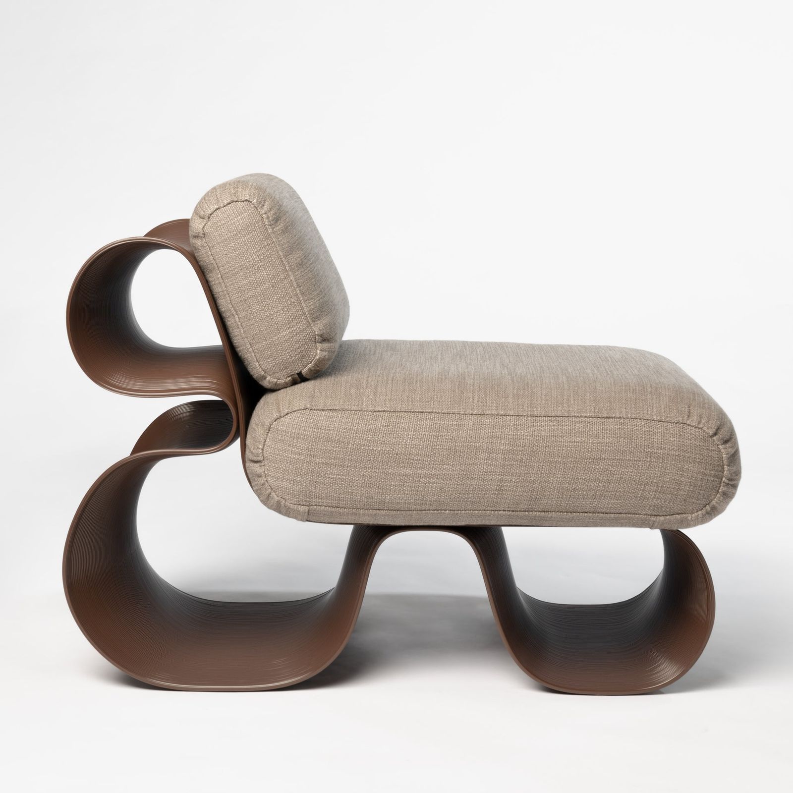 Eel Lounge Chair Chocolate by Ekbacken Studios
