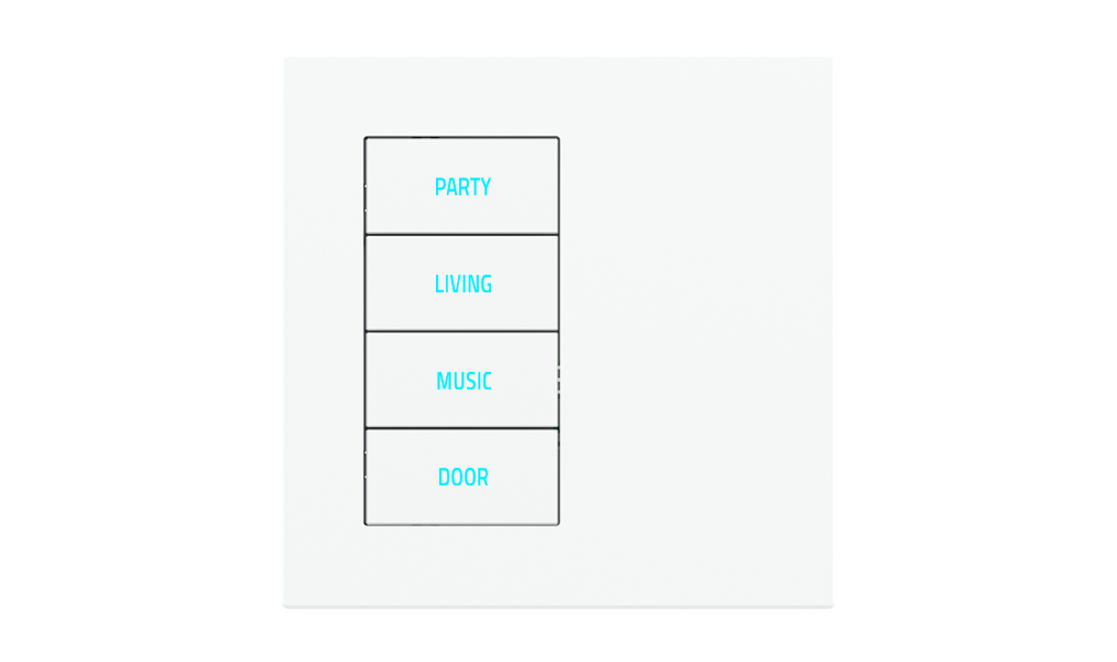 4-fold pushbutton with backlit text/symbols and proximity sensor by EKINEX