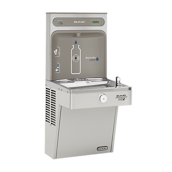 ezH2O®  Bottle Filling Station & Single High Efficiency Vandal-Resistant Cooler Non-Filtered Refrigerated Stainless by Elkay