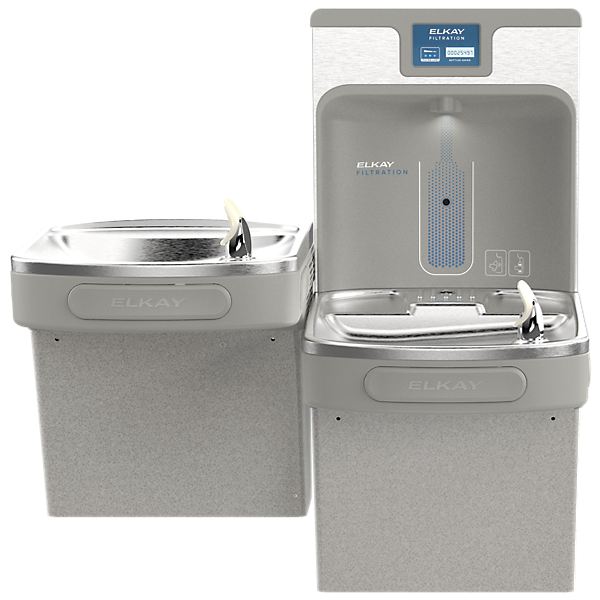 ezH2O®  Bottle Filling Station & Versatile Bi-Level ADA Cooler Non-Filtered Refrigerated Light Gray by Elkay