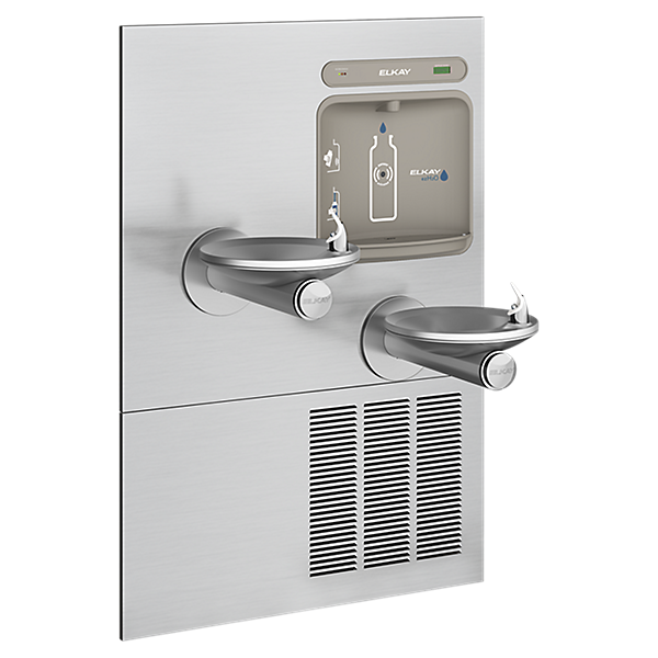 ezH2O®  Bottle Filling Station with Bi-Level Integral SwirlFlo® Fountain Filtered Non-Refrigerated Stainless by Elkay