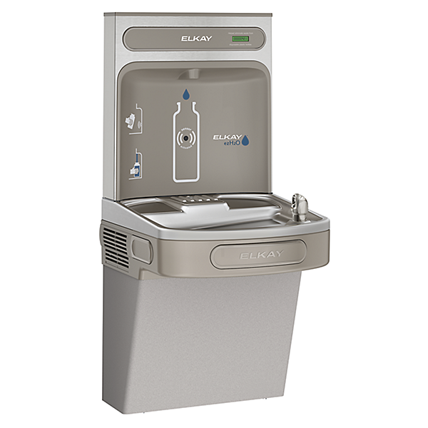 ezH2O®  Bottle Filling Station with Single ADA Vandal-Resistant Cooler Non-Filtered Non-Refrigerated Light Gray by Elkay