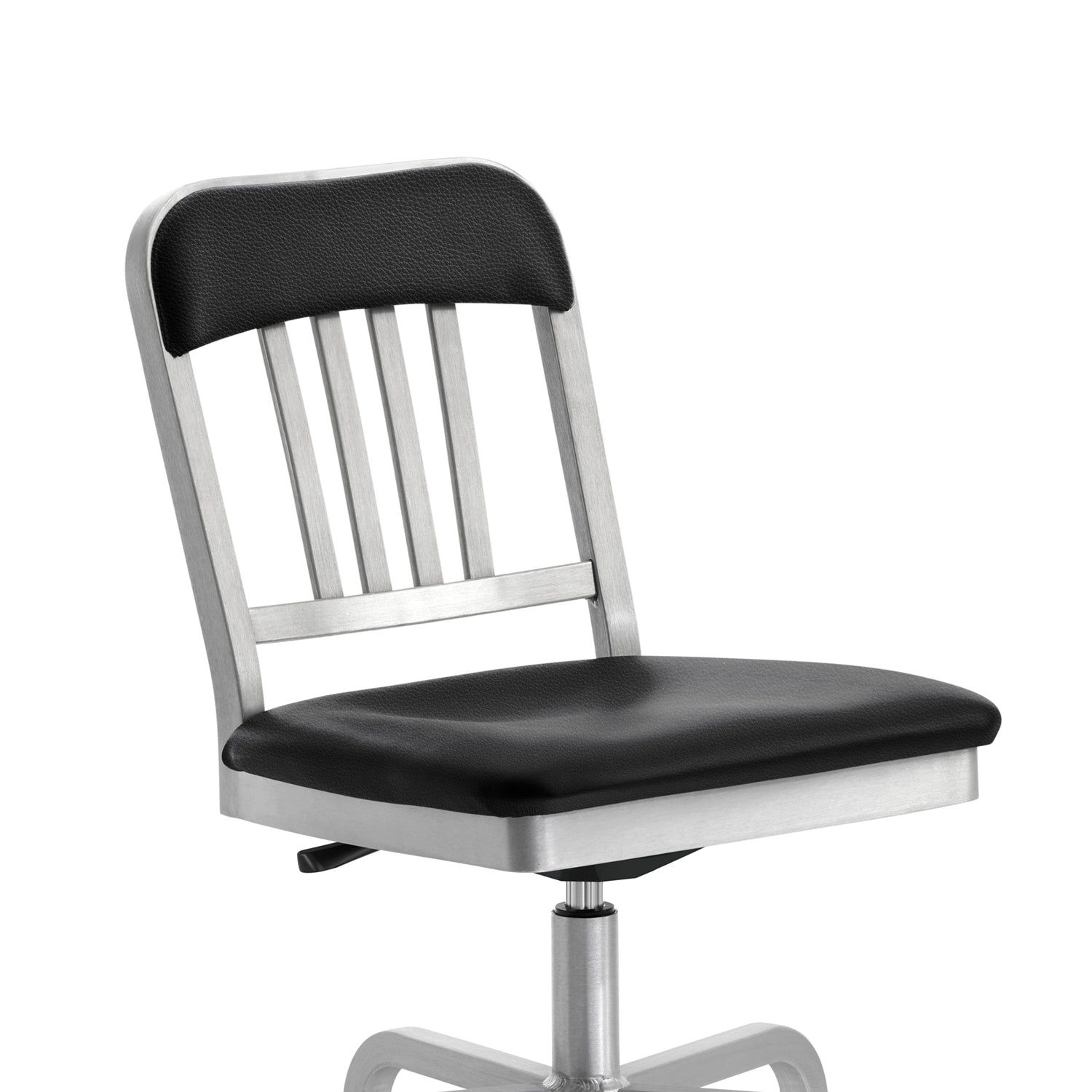 1022 Navy Classic Semi-upholstered swivel chair by Emeco