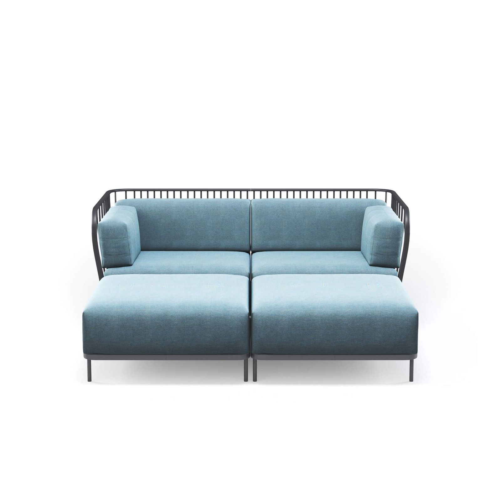 double daybed / outside in Steel, Fabrics Basic, Fabrics Standard, Fabrics exclusive - Collection Cannole by Emu